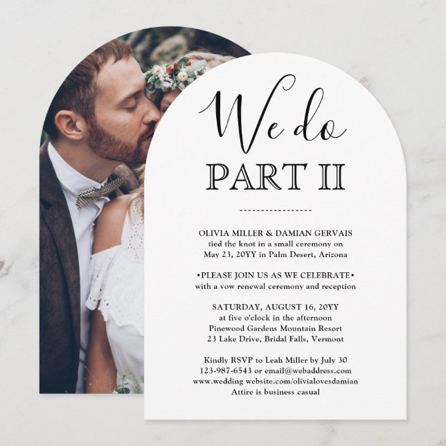 Convite Casamento Sequencial Nós Fazemos Parte II Foto Mod (Frente/Verso)