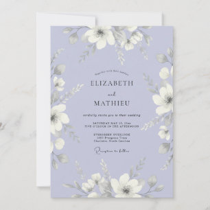 Convite Casamento Seráfico de Lavanda na Primavera