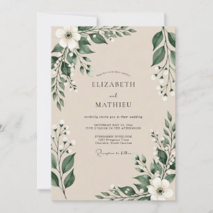 Convite Casamento Sereno na Floresta Esmeralda