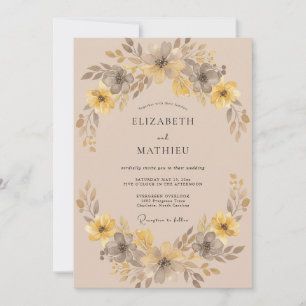 Convite Casamento Sereno Outonal Ocre