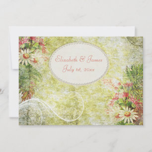 Convite Casamento Shabby Chic Margaridas & Flores Silvestr