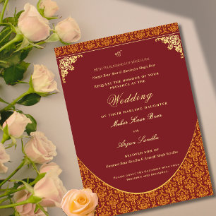 Convite Casamento Sikh Elegante Casamento Punjabi