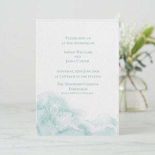 Convite Casamento Silhueta de Cardo Escocês Verde Menta