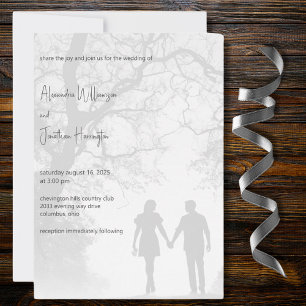 Convite Casamento Silhueta de Casais 