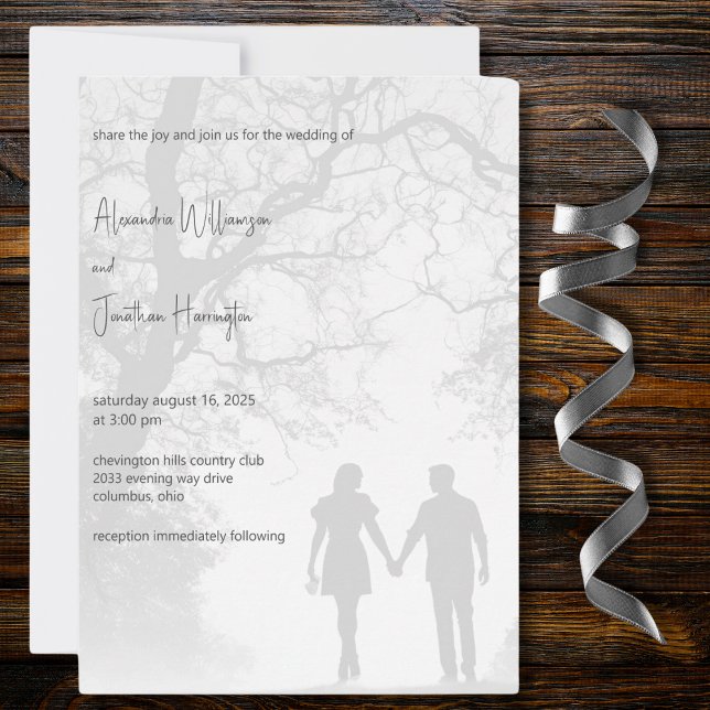 Convite Casamento Silhueta de Casais  (Criador carregado)