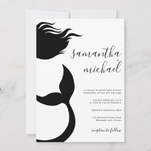 Convite Casamento Silhueta de Sereia Limpa