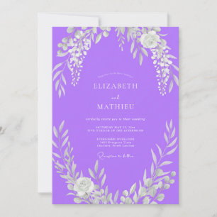 Convite Casamento Silhueta de Wisteria Lavanda
