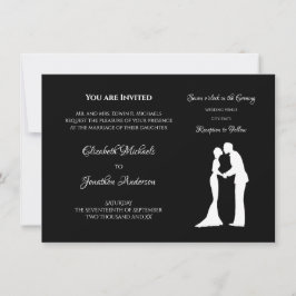 Convite Casamento Silhueta Preto Branco