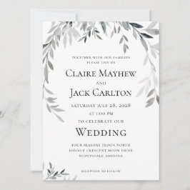 Convite Casamento Silver Eucalyptus Greenery 2