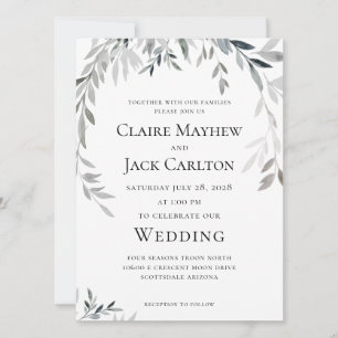 Convite Casamento Silver Eucalyptus Greenery 2