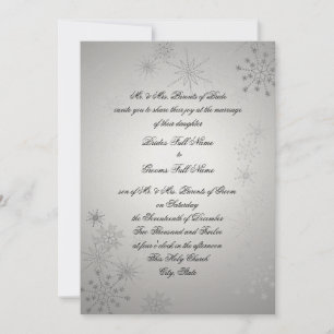 Convite Casamento Silver Snowflakes