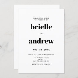 Convite Casamento Simple Bold Serif