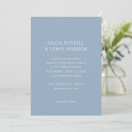 Convite Casamento Simples Azul Moderno