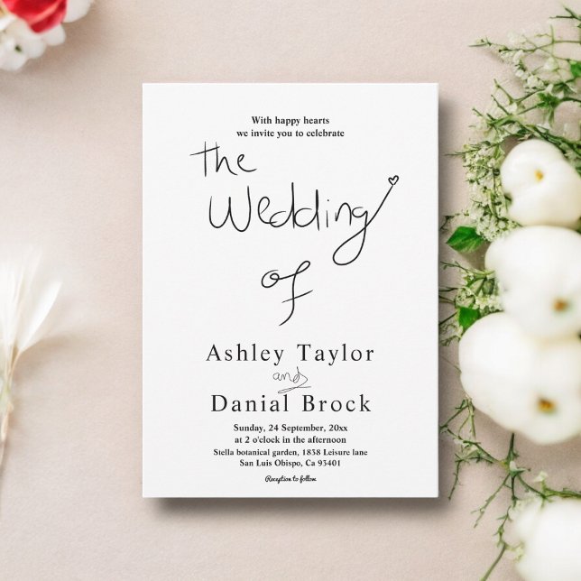 Convite Casamento Simples Chic Negra E Branca Moderno Eleg (Criador carregado)