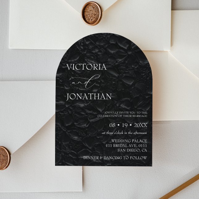 Convite Casamento Simples Clássico Minimalista Preto Elega (Criador carregado)