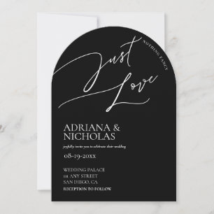 Convite Casamento Simples Clássico Preto e Branco Sem Fres