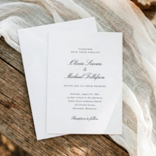 Convite Casamento Simples Clássico Tradicional de Família