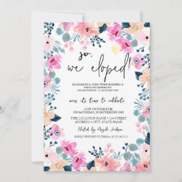 Convite Casamento Simples com Flores Cor-de-Rosa no Jardim
