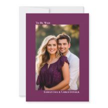 Casamento Simples com Foto Vertical em Magenta Plu