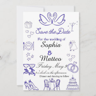 Convite Casamento simples com gráficos 