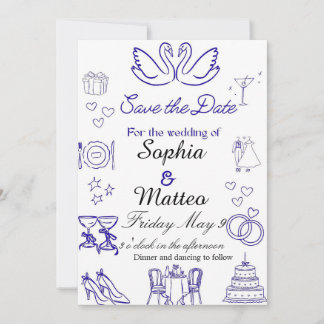 Convite Casamento simples com gráficos
