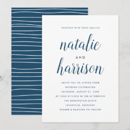Convite Casamento Simples com Letra Naval Moderna