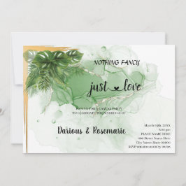 Convite Casamento Simples com Palmeira Tropical Apenas Amo