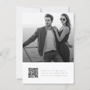 Convite Casamento Simples com QR Code e Foto em Roteiro El