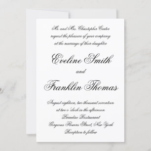 Convite Casamento simples com script de caligrafia moderno