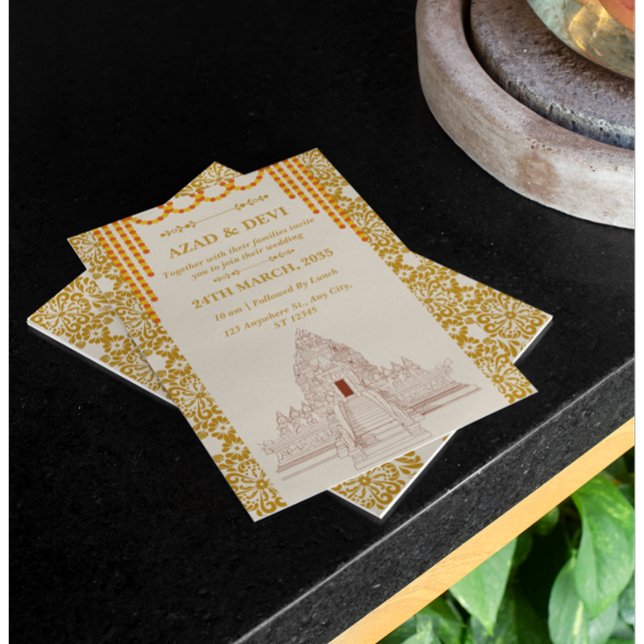 Convite Casamento Simples da Índia do Sul (Criador carregado)