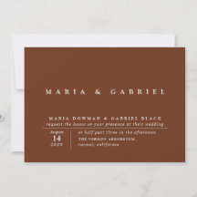 Casamento simples da Tipografia Moderna Rust Brown
