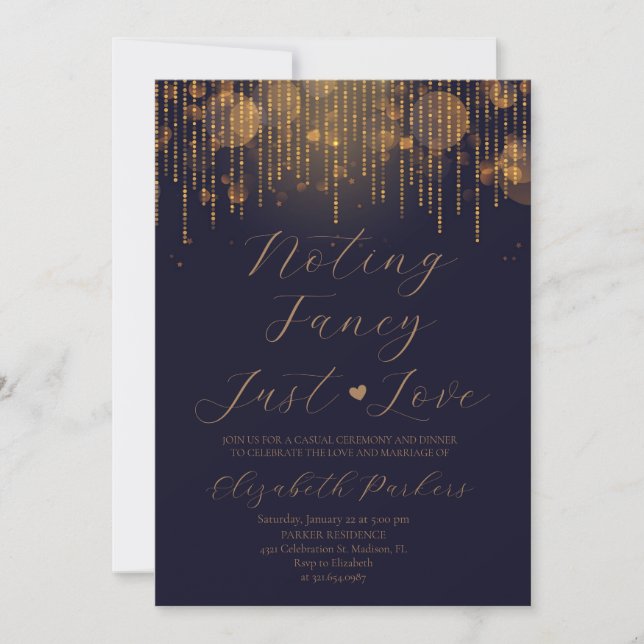 Convite Casamento Simples de Azul Marinho Nada Chique Só A (Frente)