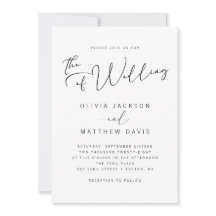 Casamento Simples de Caligrafia Moderna em Preto e