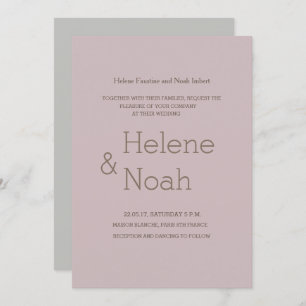 Convite Casamento simples de cinzas modernas de chic minim