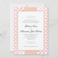 Casamento Simples de Damask Rosa e Coral