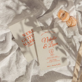 Convite Casamento Simples De Desenho De Mão Colorida Moder