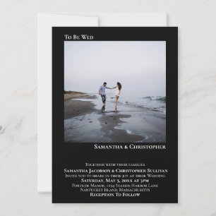 Convite Casamento Simples de Fotografias Negra Moderna Min