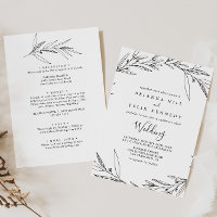 Casamento Simples de Frente e Traseira de Folhagem