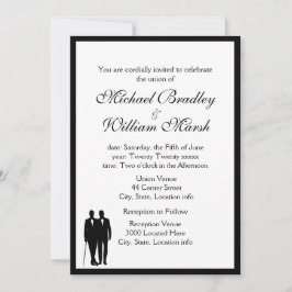 Convite Casamento simples de Gay de noivos elegantes