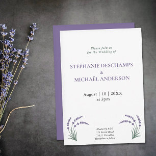 Convite Casamento Simples de Lavanda