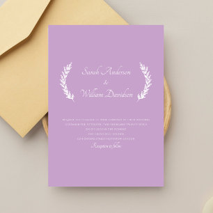 Convite Casamento Simples de Lavandas Elegante Floral