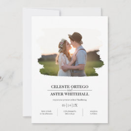 Convite Casamento Simples de Manipulação de Borda de Pince