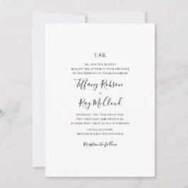 Convite Casamento Simples de Monograma Tradicional Elegant