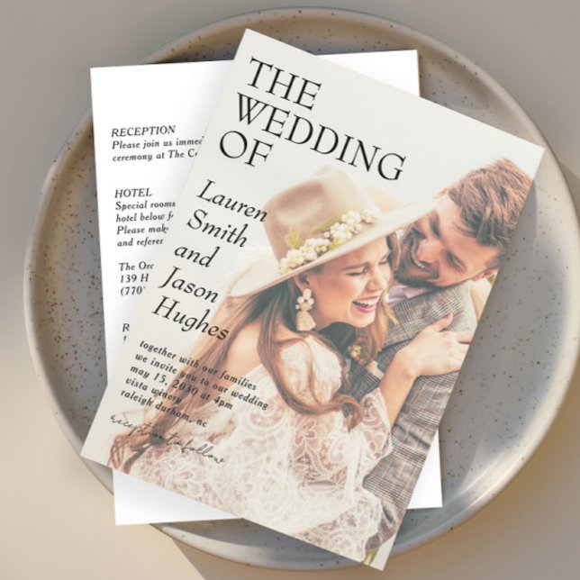 Convite Casamento Simples de Negra e Branca (Criador carregado)