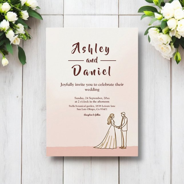 Convite Casamento Simples De Noiva Negra E Branca (Criador carregado)