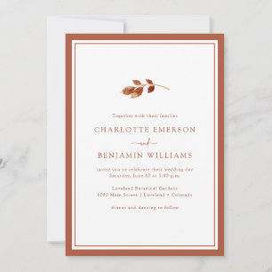 Convite Casamento Simples de Outono