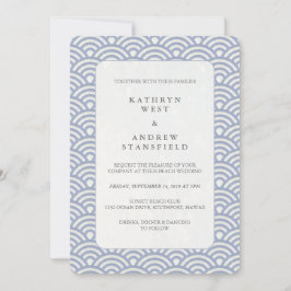 Convite Casamento Simples de Padrão de Onda Seigaiha Japon