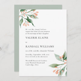 Convite Casamento Simples de Palavras Formais Elegantes