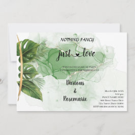 Convite Casamento Simples de Palma Tropical Apenas Amor