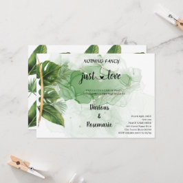 Convite Casamento Simples de Palma Tropical Apenas Amor